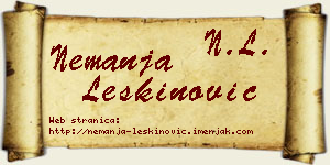 Nemanja Leškinović vizit kartica